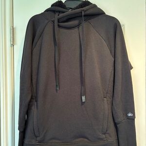 Alo Yoga.  Sherpa lined, black hoodie NWOT